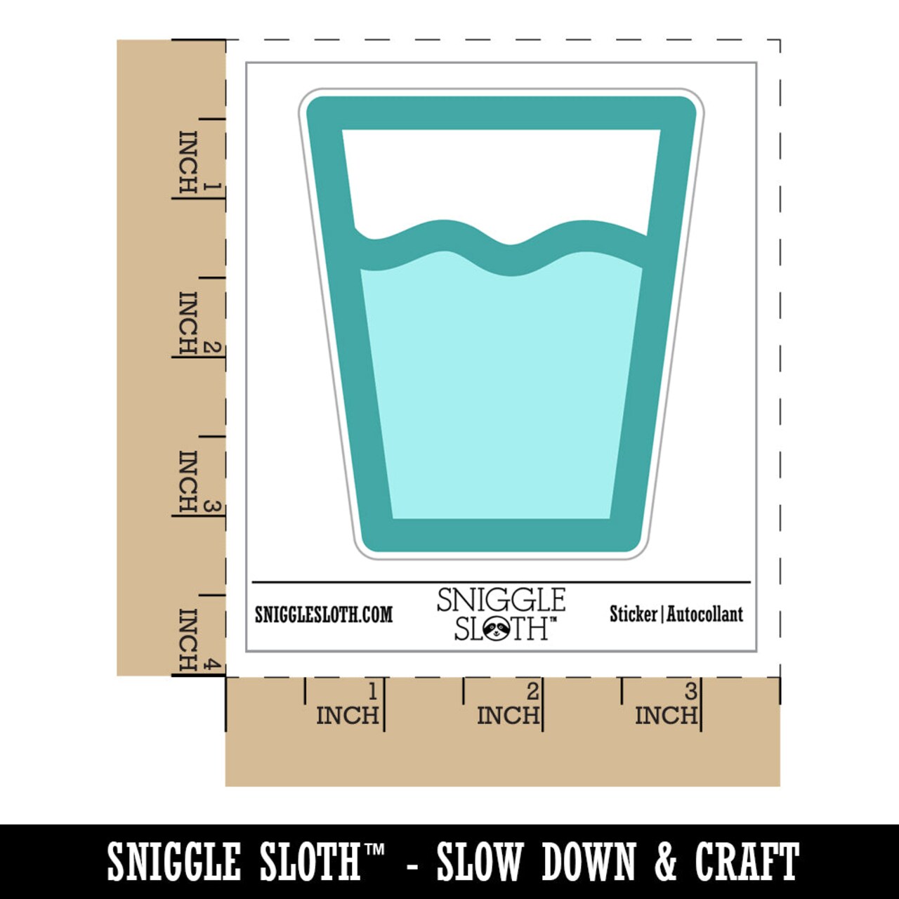 Water Glass Cup Waterproof Vinyl Phone Tablet Laptop Water Bottle Sticker Set - 5 Pack